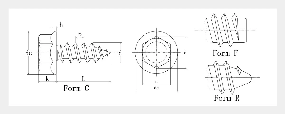 Hex Washer Head Tapping Screws-ISO 10509-2D Hex Washer Head Tapping Screws-ISO 10509-2D